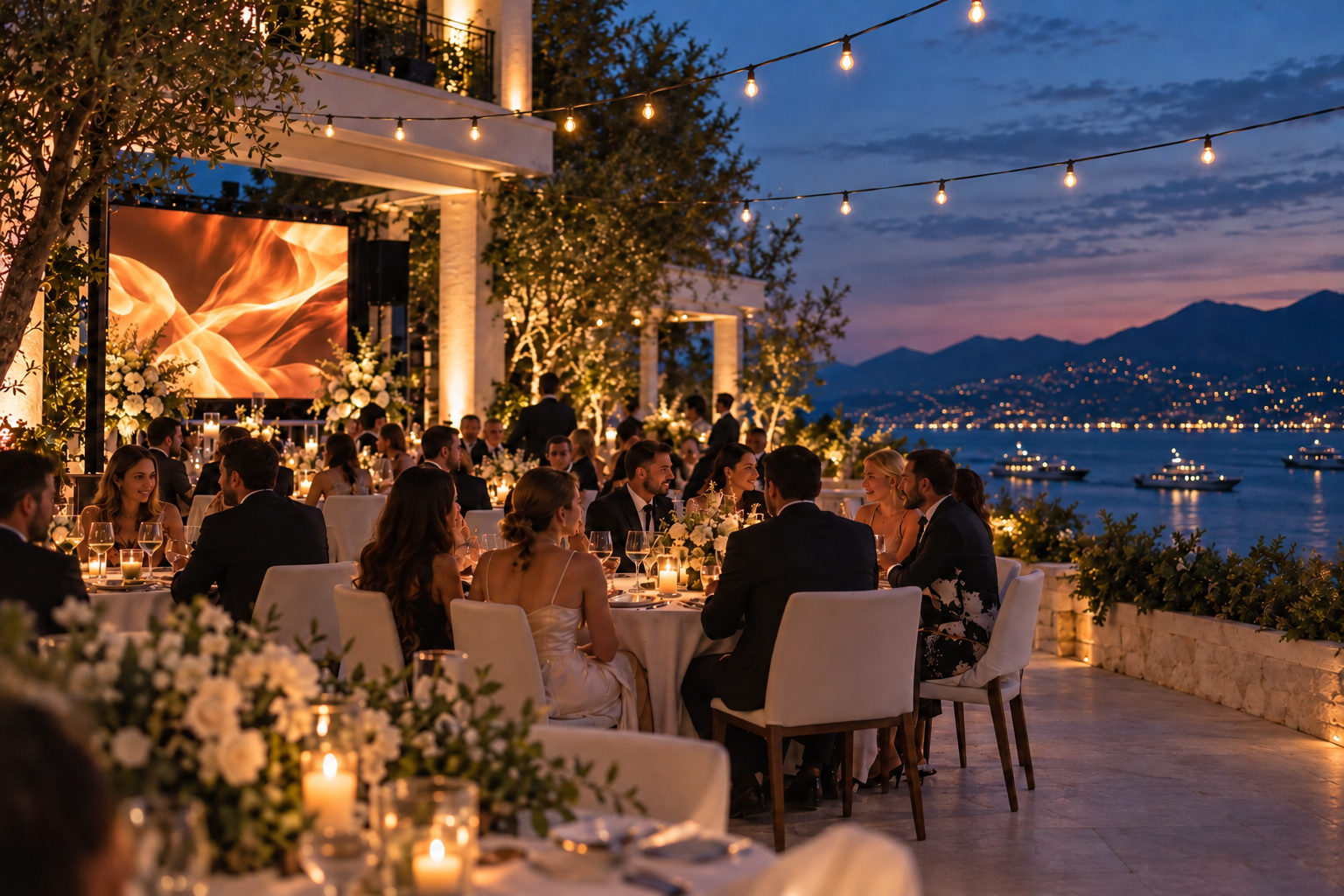 Éclairage d’ambiance lors d’un mariage intimiste, visuel d’inspiration