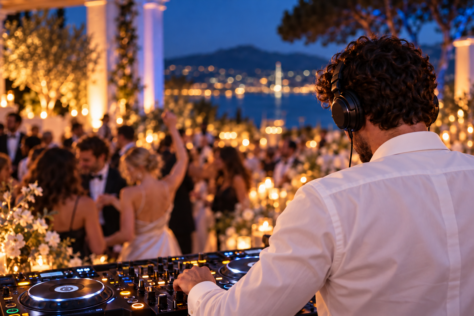 DJ et scène pour une réception de mariage à Cannes, visuel d’inspiration